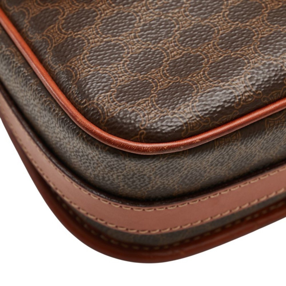 Celine Macadam Shoulder Bag Brown Leather Women's CELINE - Picture 4 of 10